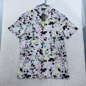 Sunday Swagger Polo Shirt Mens XLT Tall Gray Golf Performance Abstract Paint